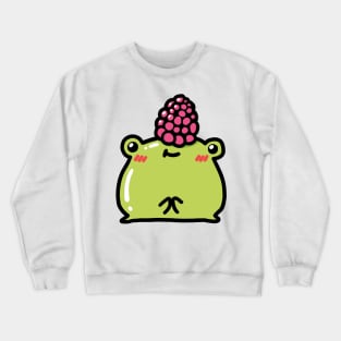 Frog with raspberry hat Crewneck Sweatshirt